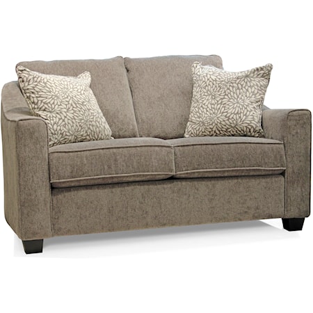 Contemporary LOVESEAT with Wood Feet