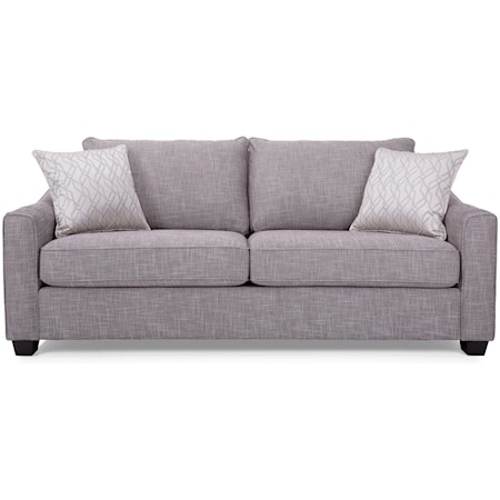 Contemporary Sofa with Wood Feet