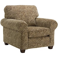 Classic Upholstered Chair with Rolled Arms