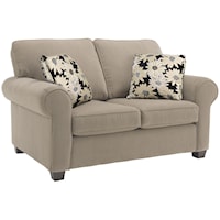 Classic Upholstered Loveseat with Rolled Arms