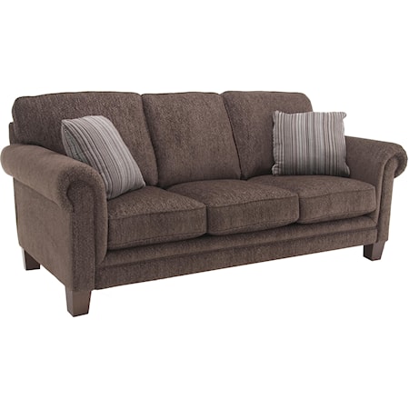 Upholstered Sofa with Rolled Arms 
