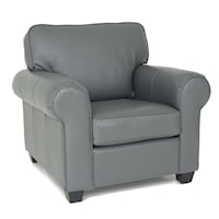 Classic Upholstered Chair with Rolled Arms