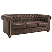 Traditional Styled Tuxedo Sofa with Deep Tufted Seat Back and Rolled Arms