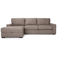 Leather Power Sectional with Storage Chaise
