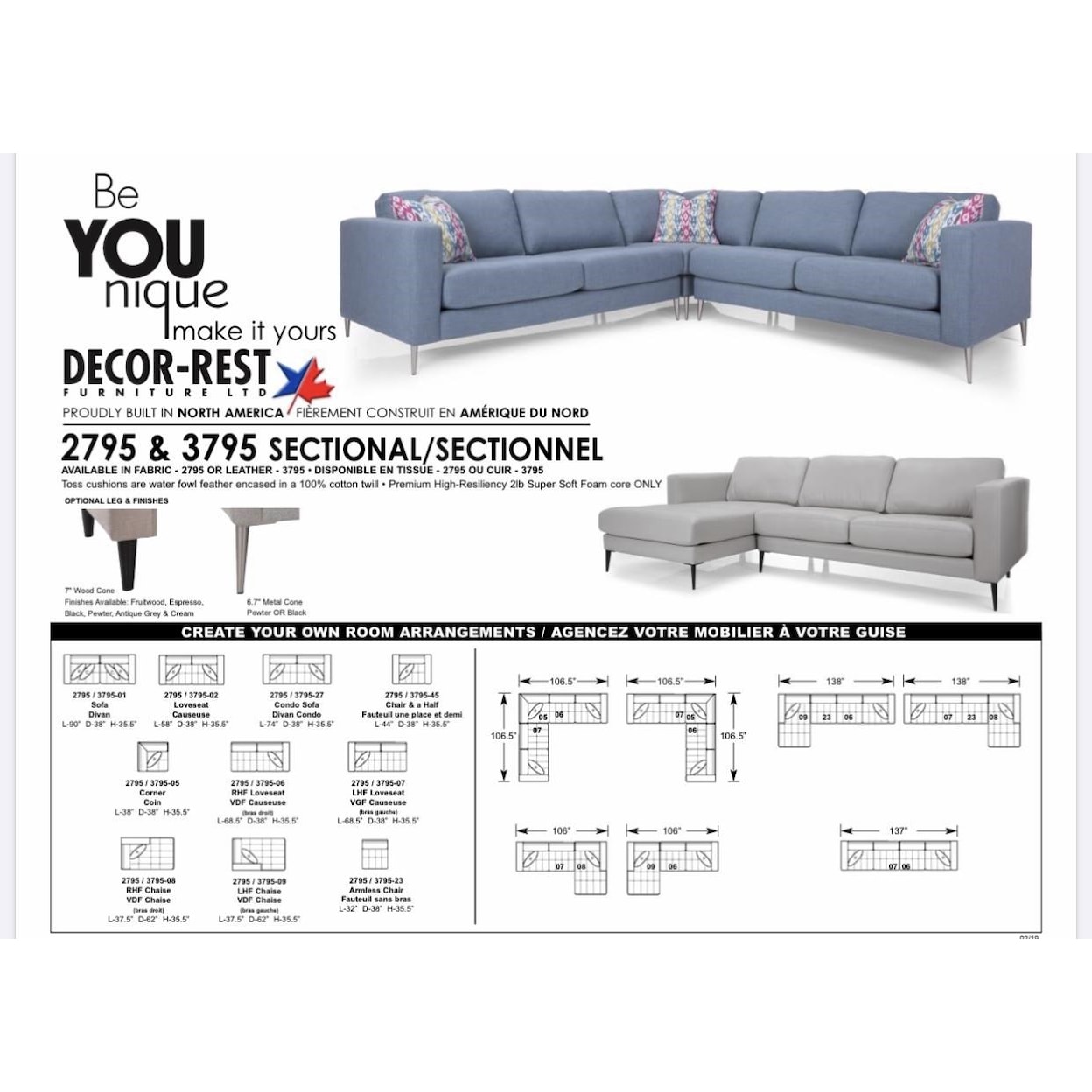Decor-Rest 3795 Sectional Sofa