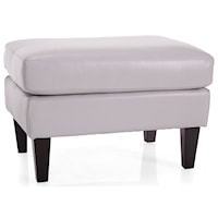 Customizable Ottoman with Tall Tapered Wood Legs