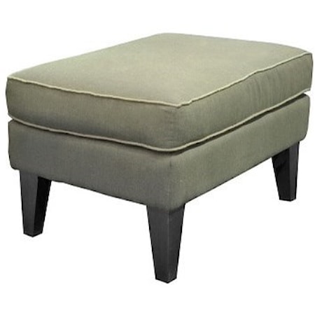 Customizable Ottoman with Tall Tapered Wood Legs