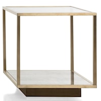 Square End Table with Glass Top