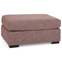 Contemporary Ottoman with Exposed Wood Feet