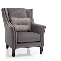 Chair with Track Arms and Nailhead Trim