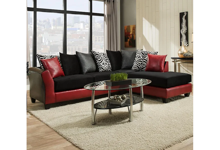 4174 Transitional Sectional with Chaise by Delta Furniture Manufacturing at Dream Home Interiors