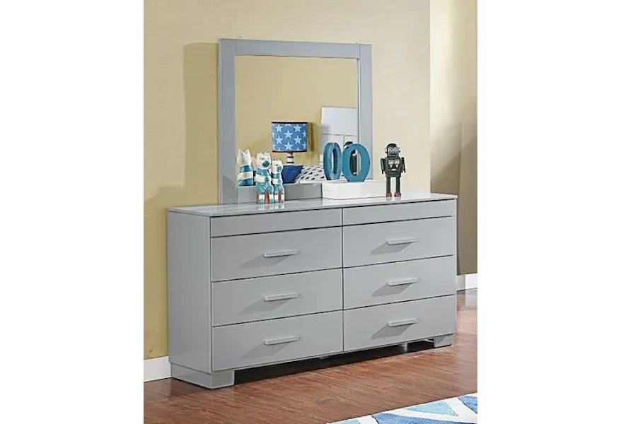 Adler Dresser and Mirror Grey by Exclusive at Del Sol Furniture