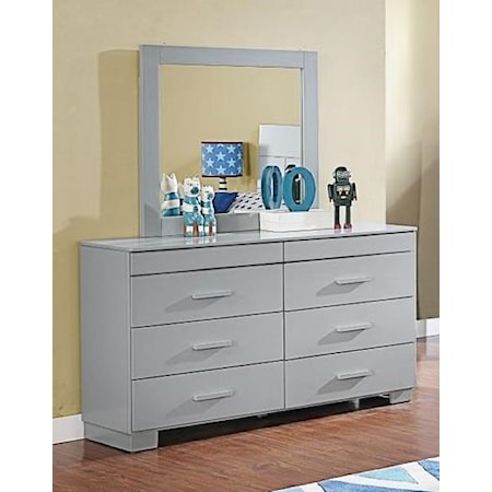 Dresser and Mirror Grey