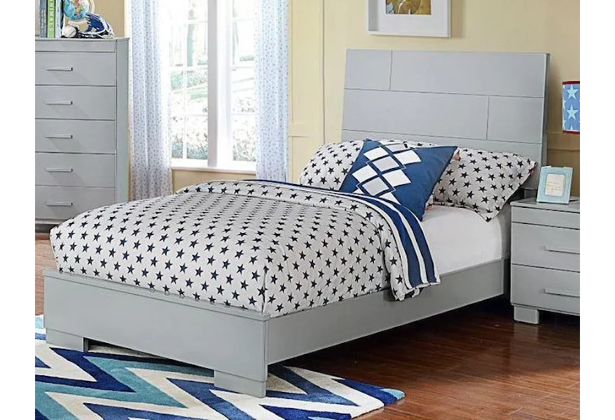 Adler Twin Bed Grey by Exclusive at Del Sol Furniture