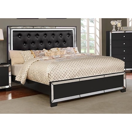 Queen Bed Black w Led
