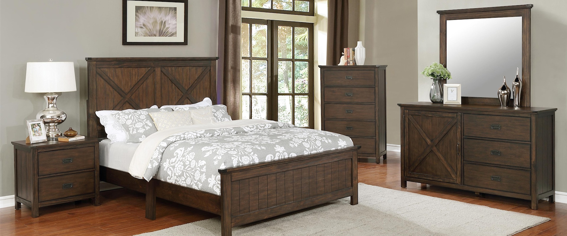 Queen Bed Dresser and 1 Nightstand