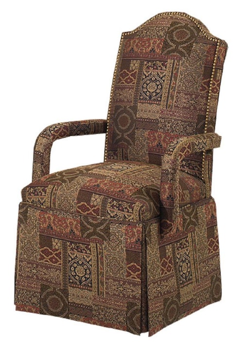 Chandler Nail Head Trim Skirted Arm Chair
