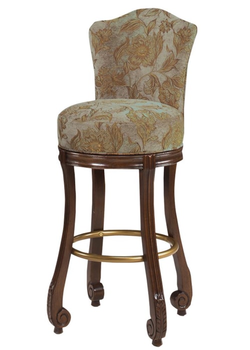 Calais Carved Swivel Dining Bar Height Stool