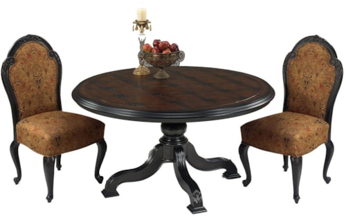 Hampshire Tooled Veneer Top Table 60 Inch Round