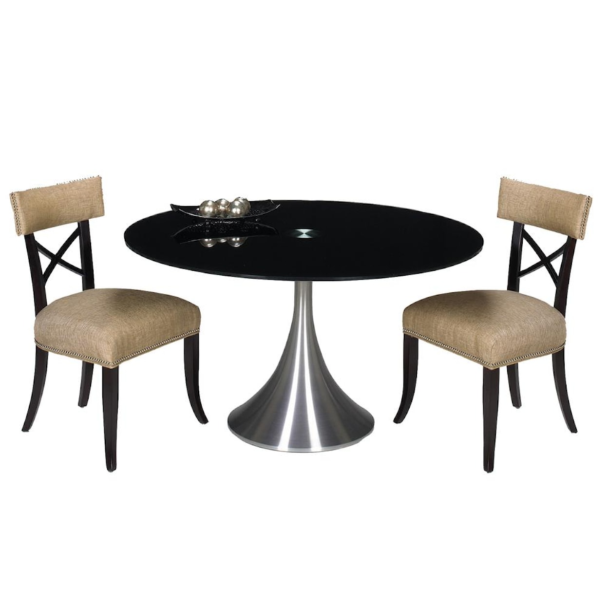 Designmaster Tables Del Mar Table with Black Glass Top