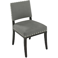 Saxton Contemporary Dining Side Chair with Open Back and Nail Head
