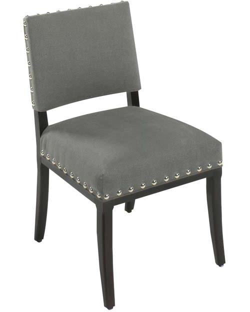 Saxton Contemporary Dining Side Chair with Open Back and Nail Head