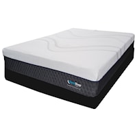 Queen Hybrid Cooling Plush Mattress and 5" Geneva Black Low Profile Foundation
