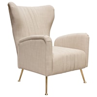 Upholstered Wing Chair with Back Channeling