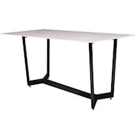 Rectangular Console Table with Ceramic Marble Glass Top