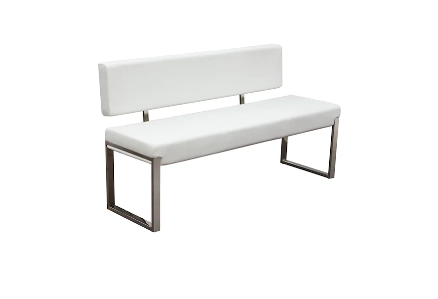 Knox White Bench with Back by Diamond Sofa at Red Knot