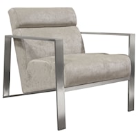 Contemporary Accent Chair with Brushed Stainless Steel Frame