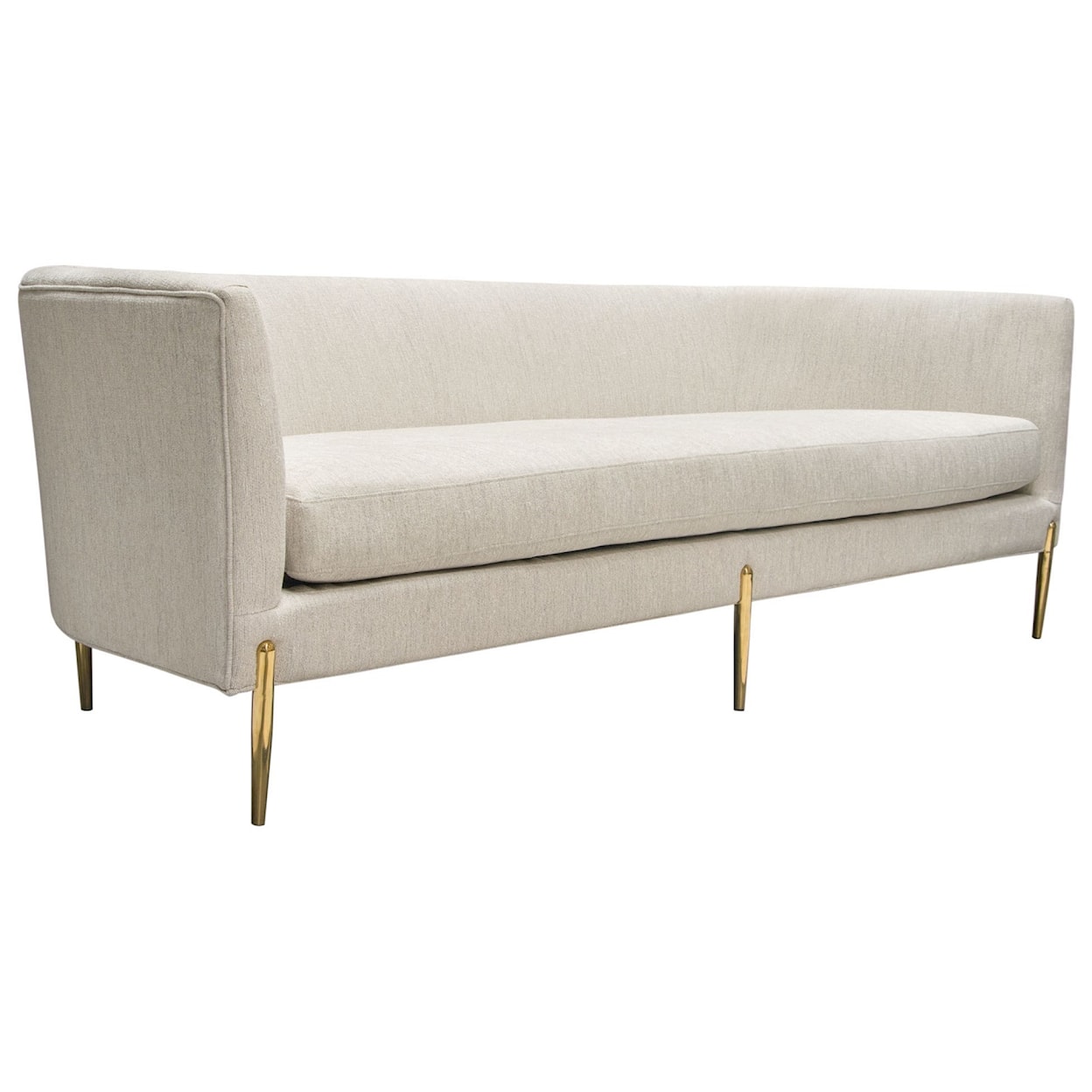 Diamond Sofa Furniture Lane Sofa in Light Cream Fabric with Gold Metal L