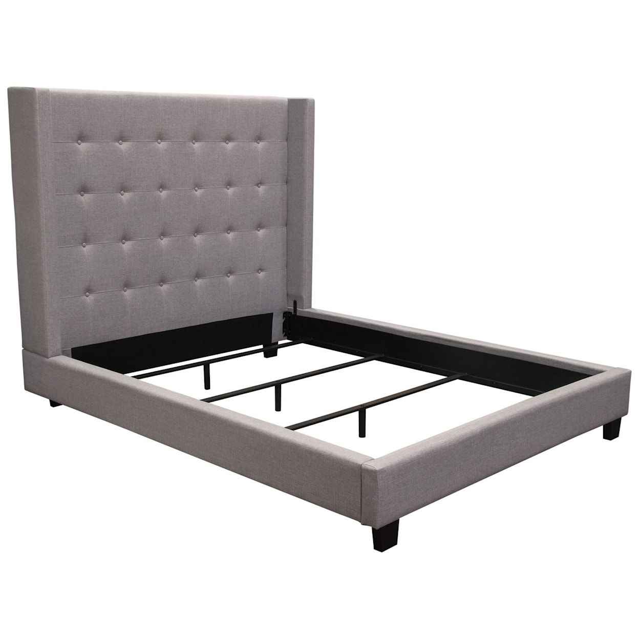 Diamond Sofa Furniture Madison Ave King Tufted Wing Bed