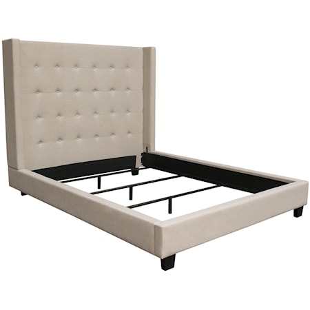 King Tufted Wing Bed