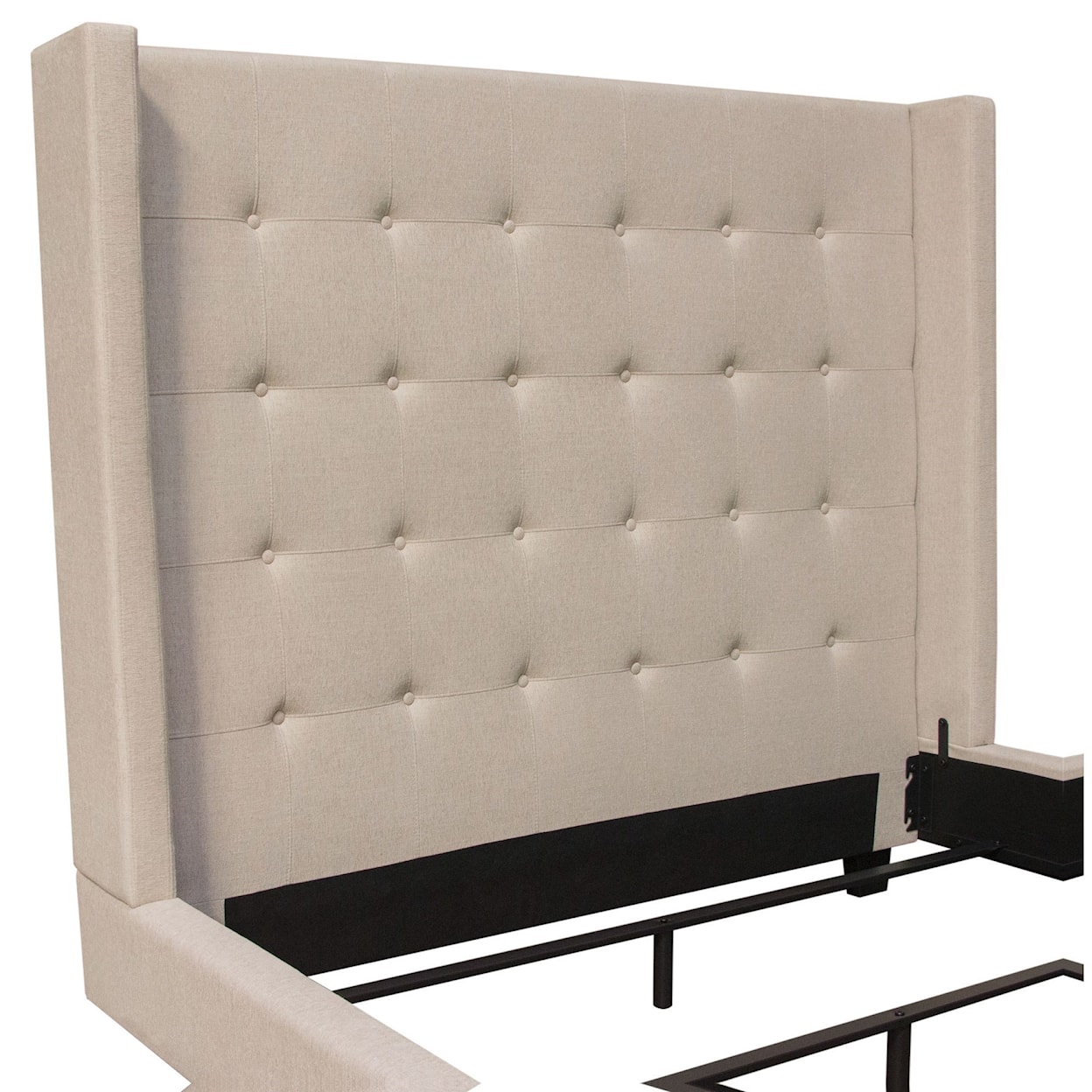 Diamond Sofa Furniture Madison Ave King Tufted Wing Bed