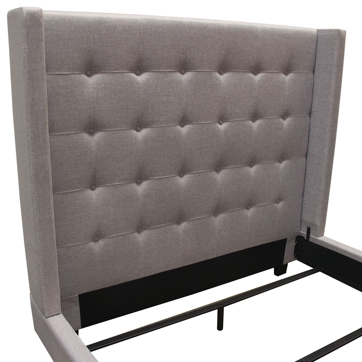 Diamond Sofa Furniture Madison Ave Queen Tufted Wing Bed