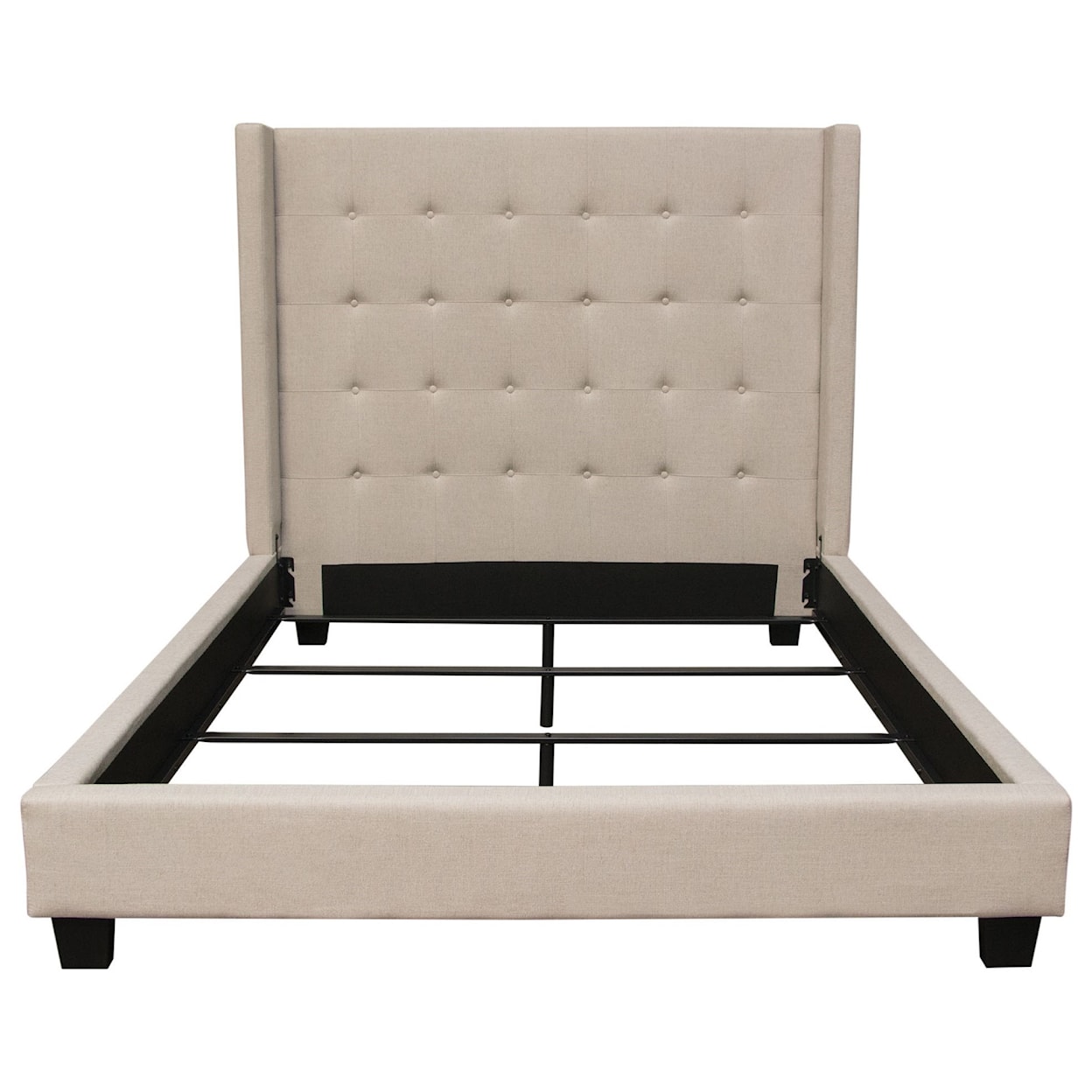 Diamond Sofa Furniture Madison Ave Queen Tufted Wing Bed