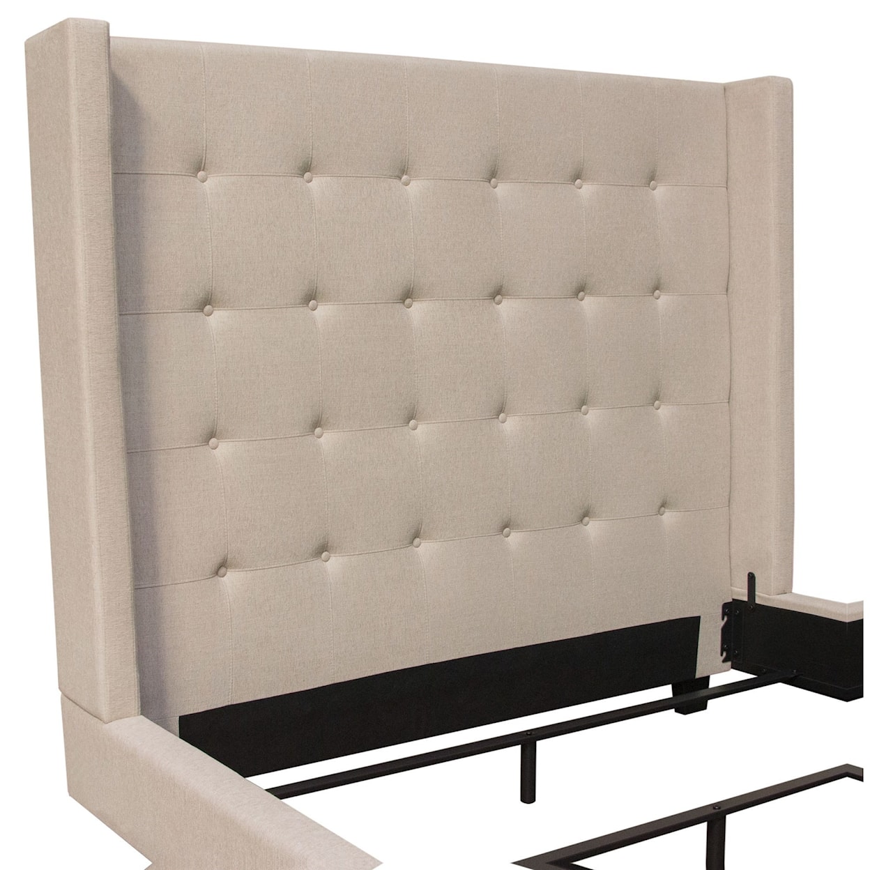 Diamond Sofa Furniture Madison Ave Queen Tufted Wing Bed