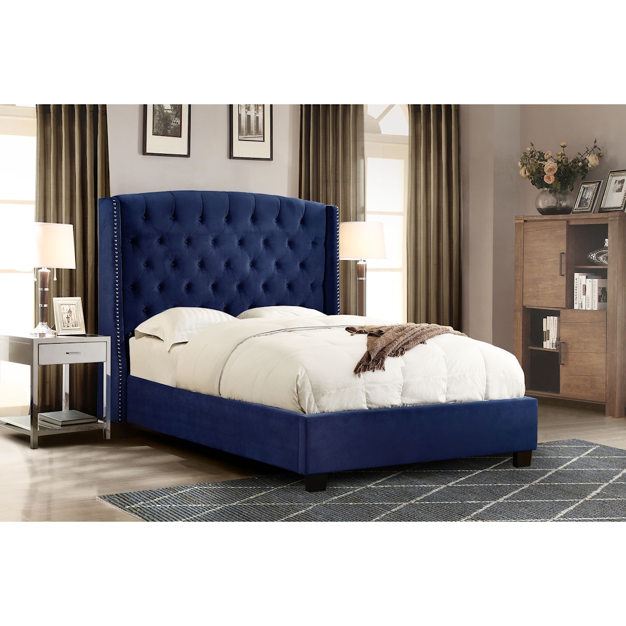 Diamond Sofa Furniture Majestic Queen Upholstered Bed