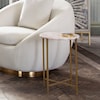 Diamond Sofa Furniture Mika Round Accent Table w/ Rose Quartz Top
