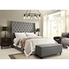 Diamond Sofa Furniture Park Ave Eastern King Tufted Bed with Vintage Wing