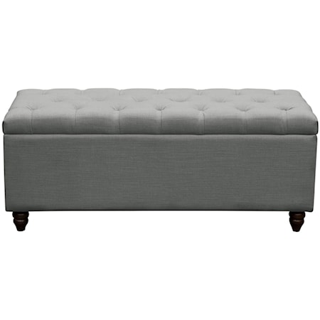 Tufted Lift-Top Storage Trunk