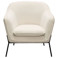 Contemporary Upholstered Chair with Attached Back