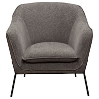 Contemporary Upholstered Chair with Attached Back
