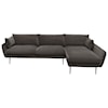 Diamond Sofa Furniture Vantage Sectional with Brushed Metal Legs 
