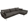 Diamond Sofa Furniture Vantage Sectional with Brushed Metal Legs 