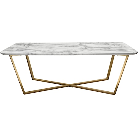 Rectangle Cocktail Table with Faux Marble
