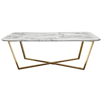 Contemporary Rectangle Cocktail Table with Faux Marble