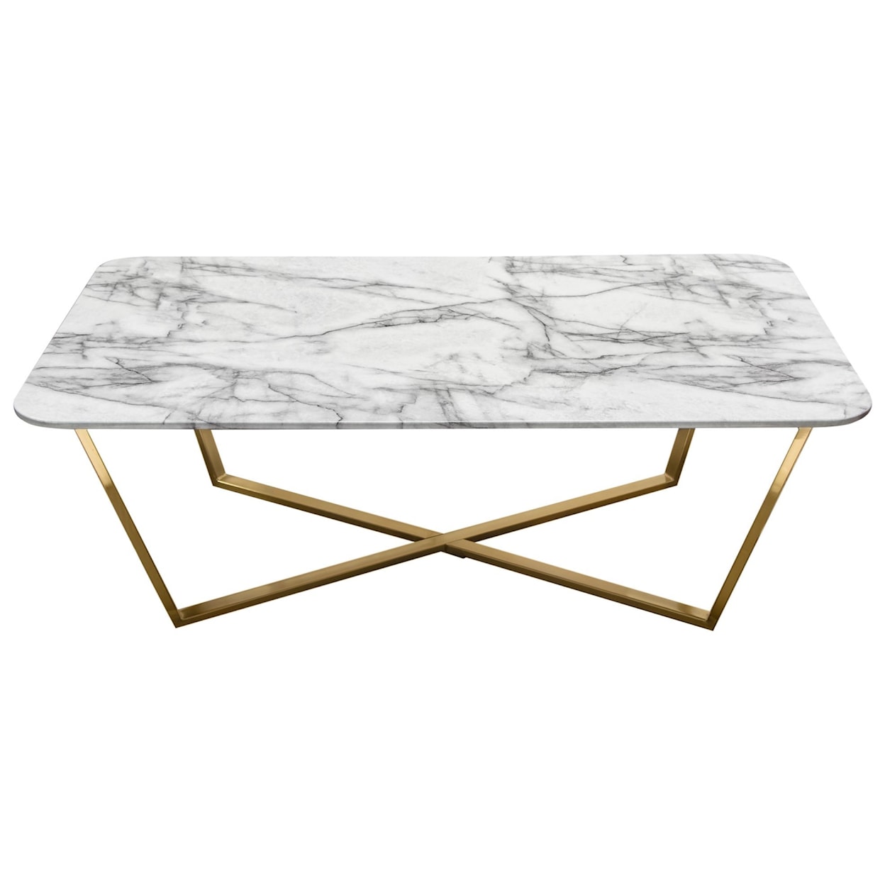 Diamond Sofa Furniture Vida Rectangle Cocktail Table with Faux Marble