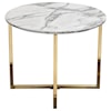 Diamond Sofa Furniture Vida 24" Round End Table with Faux Marble Top 